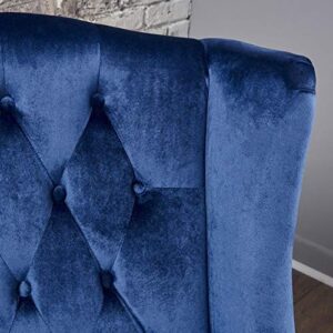 Christopher Knight Home Toddman High-Back Velvet Club Chair, Navy Blue