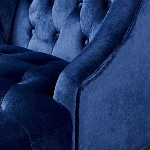 Christopher Knight Home Toddman High-Back Velvet Club Chair, Navy Blue