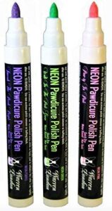 warren london pawdicure dog nail polish pen | non toxic, odorless, & fast dry | made in usa | 3 pack neon (pink purple green)
