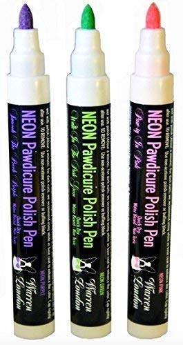 Warren London Pawdicure Dog Nail Polish Pen | Non Toxic, Odorless, & Fast Dry | Made in USA | 3 Pack Neon (Pink Purple Green)