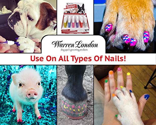 Warren London Pawdicure Dog Nail Polish Pen | Non Toxic, Odorless, & Fast Dry | Made in USA | 3 Pack Neon (Pink Purple Green)