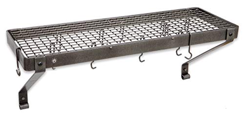 Enclume Gourmet Deep Bookshelf Wall Rack, 30", Hammered, Steel