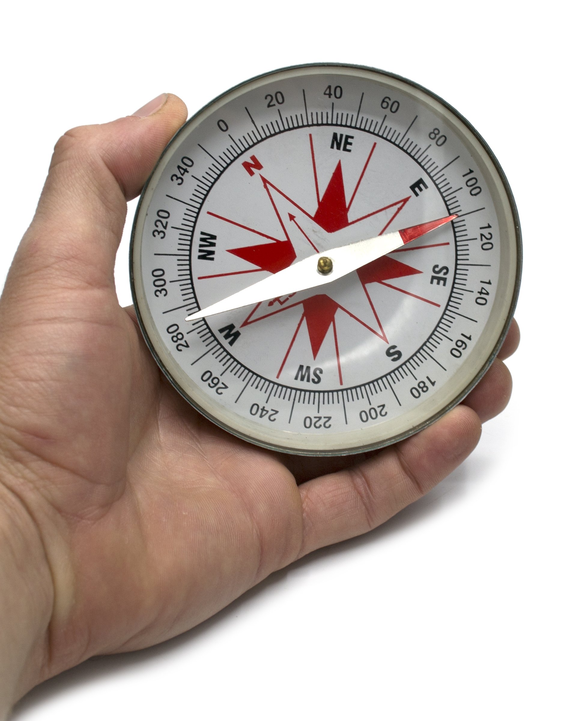 Plotting Compass, Glass Face, Aluminum Casing, 4" Diameter, Eisco Labs