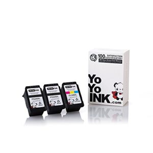 yoyoink remanufactured ink cartridges replacement for canon pg245xl cl246xl high yield (2 black, 1 color; 3 pack) - compatible with mx490 mx492 mg2920 ip2820