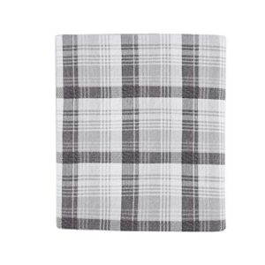 Woolrich Flannel 100% Cotton Sheet Set Warm Soft Bed Sheets with 14" Elastic Pocket, Cabin Lifestyle, Cold Season Cozy Bedding Set, Matching Pillow Case, Queen, Grey Plaid, 4 Piece