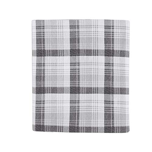 Woolrich Flannel 100% Cotton Sheet Set Warm Soft Bed Sheets with 14" Elastic Pocket, Cabin Lifestyle, Cold Season Cozy Bedding Set, Matching Pillow Case, Queen, Grey Plaid, 4 Piece