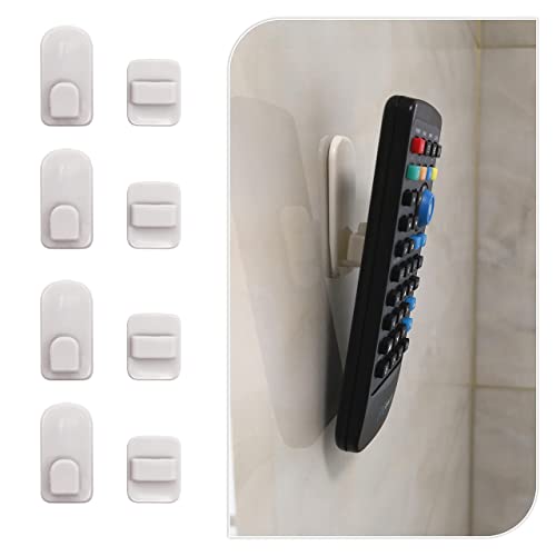 Excelity Set of 4 Remote Controller Plastic Wall Hook Holder with Self Adhesive