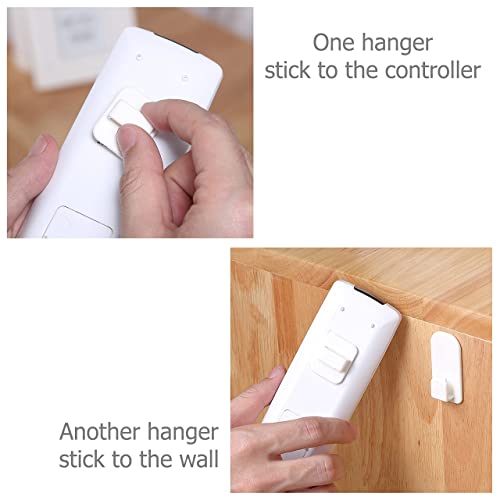 Excelity Set of 4 Remote Controller Plastic Wall Hook Holder with Self Adhesive