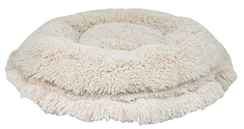 Bessie and Barnie Ultra Plush Aspen Snow Leopard/Blondie Shag Deluxe Dog/Pet Lily Pod Bed