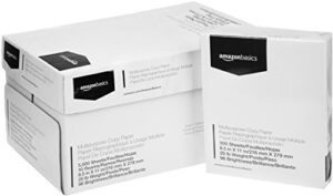 amazon basics multipurpose copy printer paper, 20 pound, white, 96 brightness, 8.5 x 11 inch - 10 reams (5,000 sheets total)