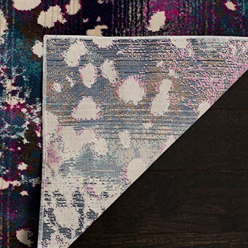 SAFAVIEH Radiance Collection Area Rug - 6'7" x 9'2", Teal & Magenta, Abstract Boho Design, Non-Shedding & Easy Care, Ideal for High Traffic Areas in Living Room, Bedroom (RAD111B)