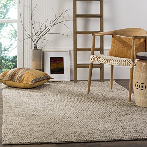 SAFAVIEH Natura Collection Area Rug - 9' x 12', Beige, Handmade Wool, Ideal for High Traffic Areas in Living Room, Bedroom (NAT620B)