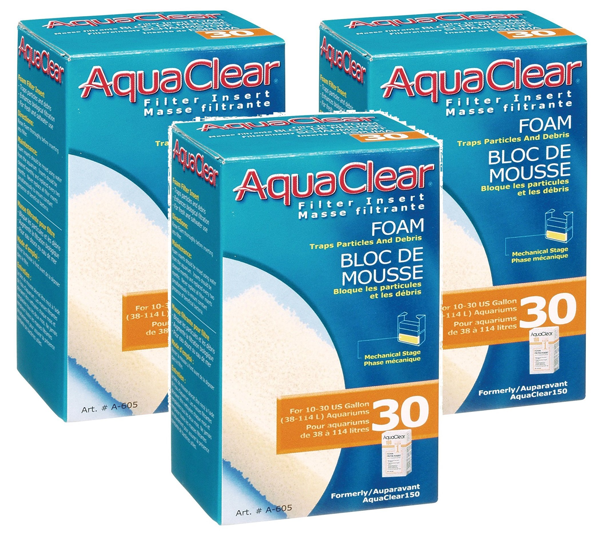 AquaClear (3 Pack) 30 Foam Filter Inserts