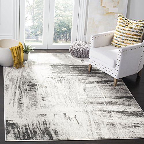 SAFAVIEH Adirondack Collection Area Rug - 8' x 10', Ivory & Grey, Modern Abstract Design, Non-Shedding & Easy Care, Ideal for High Traffic Areas in Living Room, Bedroom (ADR133C)