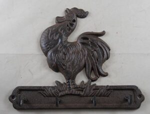cast iron crowing rooster key rack