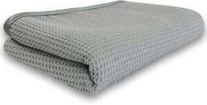 simple houseware waffle weave gray matter microfiber drying towel, 25 x 36 inches, grey