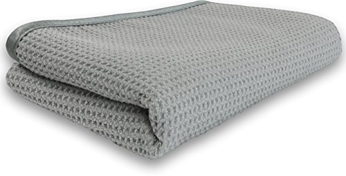 Simple Houseware Waffle Weave Gray Matter Microfiber Drying Towel, 25 x 36 Inches, Grey