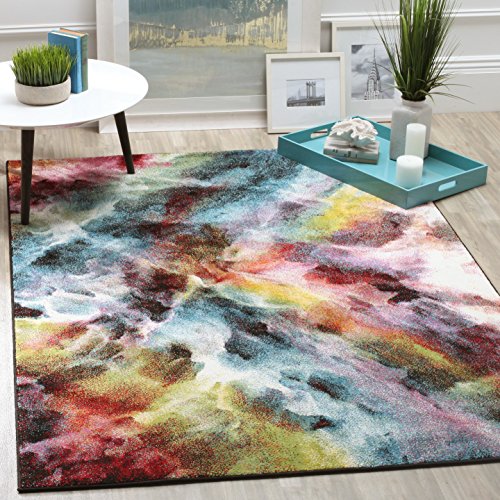 SAFAVIEH Galaxy Collection 9' x 12' Multi GAL110A Vibrant Abstract Non-Shedding Living Room Bedroom Dining Home Office Area Rug