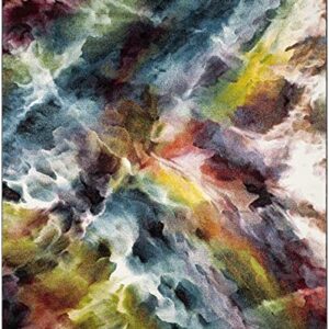 SAFAVIEH Galaxy Collection 9' x 12' Multi GAL110A Vibrant Abstract Non-Shedding Living Room Bedroom Dining Home Office Area Rug