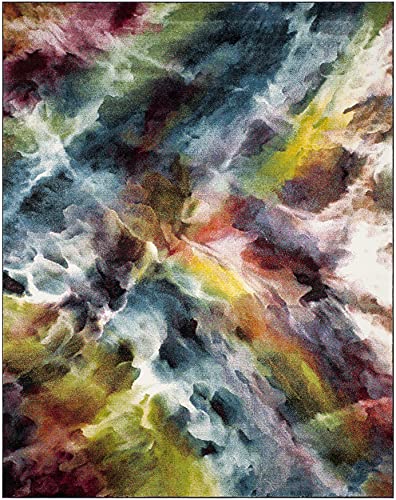 SAFAVIEH Galaxy Collection 9' x 12' Multi GAL110A Vibrant Abstract Non-Shedding Living Room Bedroom Dining Home Office Area Rug