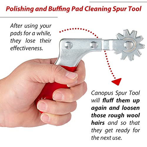 CANOPUS Polishing Pad Cleaner, Spur Tool for Revitalizing Polisher Compound Pads, Buffing Pads and Bonnets, Buffing Pad Cleaner, Bonnet Cleaning Tool, Buffing Spur Tool