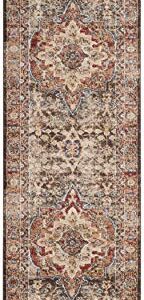 SAFAVIEH Bijar Collection Runner Rug - 2'3" x 6', Brown & Rust, Traditional Oriental Distressed Design, Non-Shedding & Easy Care, Ideal for High Traffic Areas in Living Room, Bedroom (BIJ652D)