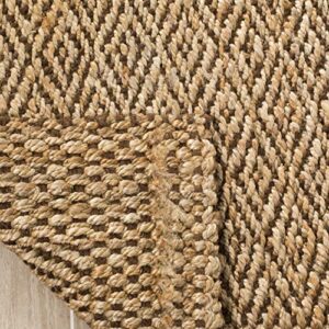 SAFAVIEH Natural Fiber Collection Accent Rug - 3' x 5', Natural & Brown, Handmade Boho Farmhouse Fringe Jute, Ideal for High Traffic Areas in Entryway, Living Room, Bedroom (NF183A)