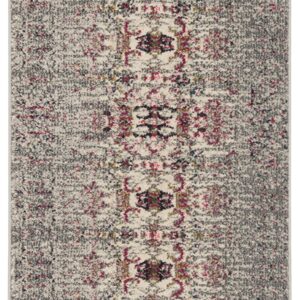 SAFAVIEH Monaco Collection Runner Rug - 2'2" x 8', Grey & Ivory, Modern Boho Abstract Distressed Design, Non-Shedding & Easy Care, Ideal for High Traffic Areas in Living Room, Bedroom (MNC209T)