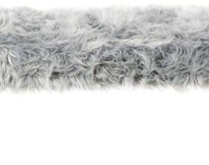 Iconic Home Trento Modern Contemporary Faux Fur Acrylic Leg Bench, Grey