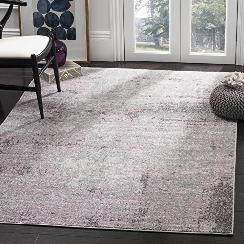 SAFAVIEH Adirondack Collection Area Rug - 5'1" x 7'6", Light Grey & Purple, Modern Abstract Design, Non-Shedding & Easy Care, Ideal for High Traffic Areas in Living Room, Bedroom (ADR130M)