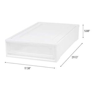 BC-UB Under Bed Box Chest Drawer, White, 2 Pack, 27 Quart
