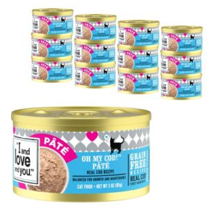"i and love and you" naked essentials canned wet cat food - grain free, cod + chicken, 5.5-ounce, pack of 12 cans