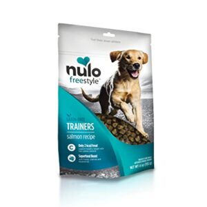 Nulo Puppy & Adult Freestyle Trainers Dog Treats: Healthy Gluten Free Low Calorie Grain Free Dog Training Rewards - Salmon Recipe - 4 Oz Bag