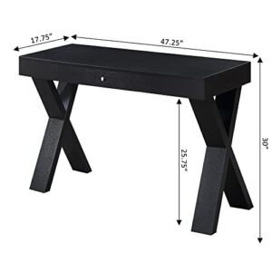 Convenience Concepts Newport 1 Drawer Desk, Black