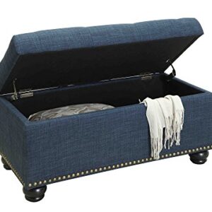 Convenience Concepts 7th Avenue Storage Ottoman, Blue