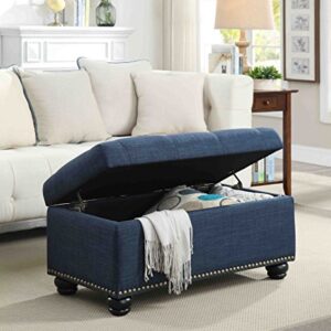 Convenience Concepts 7th Avenue Storage Ottoman, Blue