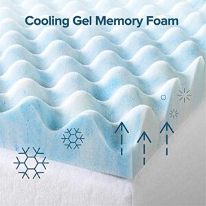 ZINUS 1.5/2/3/4-inch Swirl Gel Cooling Memory Foam Mattress Topper, Cooling Airflow Design, CertiPUR-US Certified (2 in, King)