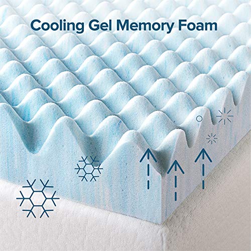 ZINUS 1.5/2/3/4-inch Swirl Gel Cooling Memory Foam Mattress Topper, Cooling Airflow Design, CertiPUR-US Certified (3 in, Twin)