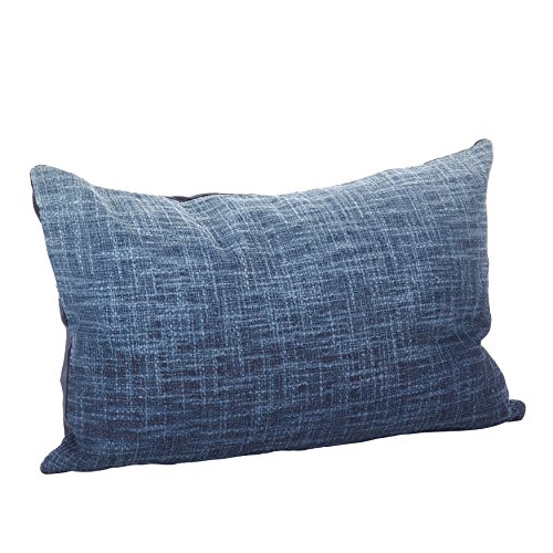 SARO LIFESTYLE Lancaster Collection Hombre Design Down Filled Cotton Throw Pillow/0009.Nb1423B, 14 in x 23 in, Navy Blue