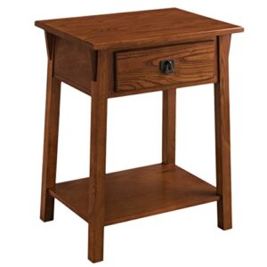 leick home favorite finds nightstand table with shelf, russet/blackened