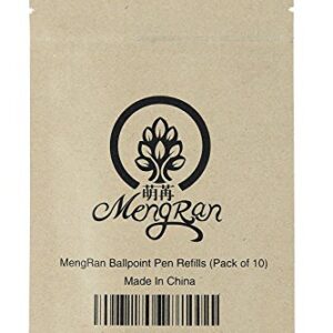 MengRan 3.2'' Ballpoint Pen Refills for Big Diamond/Crystal Pen, Refill for Rose Gold Diamond Pen,Black Ink (Pack of 10)