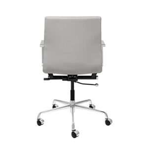 Laura Davidson Furniture SOHO II Ribbed Office Chair, Ergonomically Designed with Arm Rest & Swivel, Grey