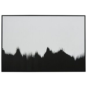 amazon brand – rivet abstract black and white wall art print of tree line in black frame, 45" x 30"