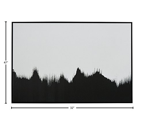 Amazon Brand – Rivet Abstract Black and White Wall Art Print of Tree Line in Black Frame, 45" x 30"