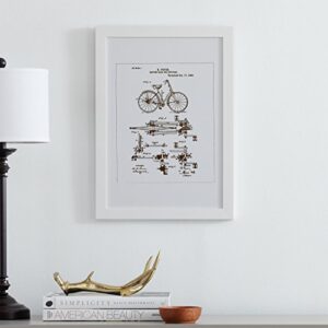 Amazon Brand – Rivet Black and White Vintage Bike Print in White Frame, 15" x 21"