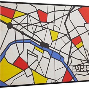 Amazon Brand – Rivet Pop Art Print of Paris Map in Primary Colors Modern Wall Art, 26" x 18"