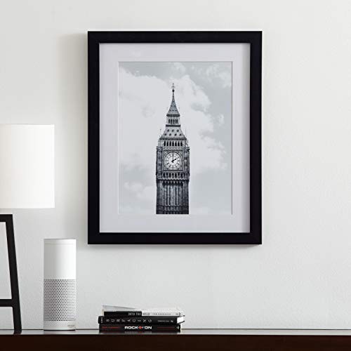 Amazon Brand – Stone & Beam Modern Black and White Photo of Big Ben, Black Frame, 18" x 22"