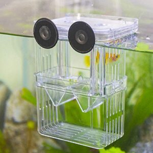 senzeal aquarium fish breeder box plastic fish isolation breeding box hatching incubator box for baby fish shrimp clownfish guppy