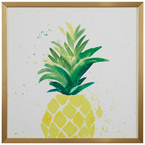 Amazon Brand – Rivet Pineapple Speck Print Wall Art in Gold Wood Frame, 12" x 12"