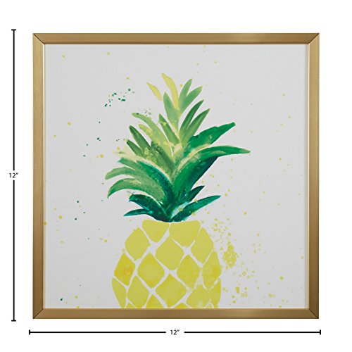 Amazon Brand – Rivet Pineapple Speck Print Wall Art in Gold Wood Frame, 12" x 12"